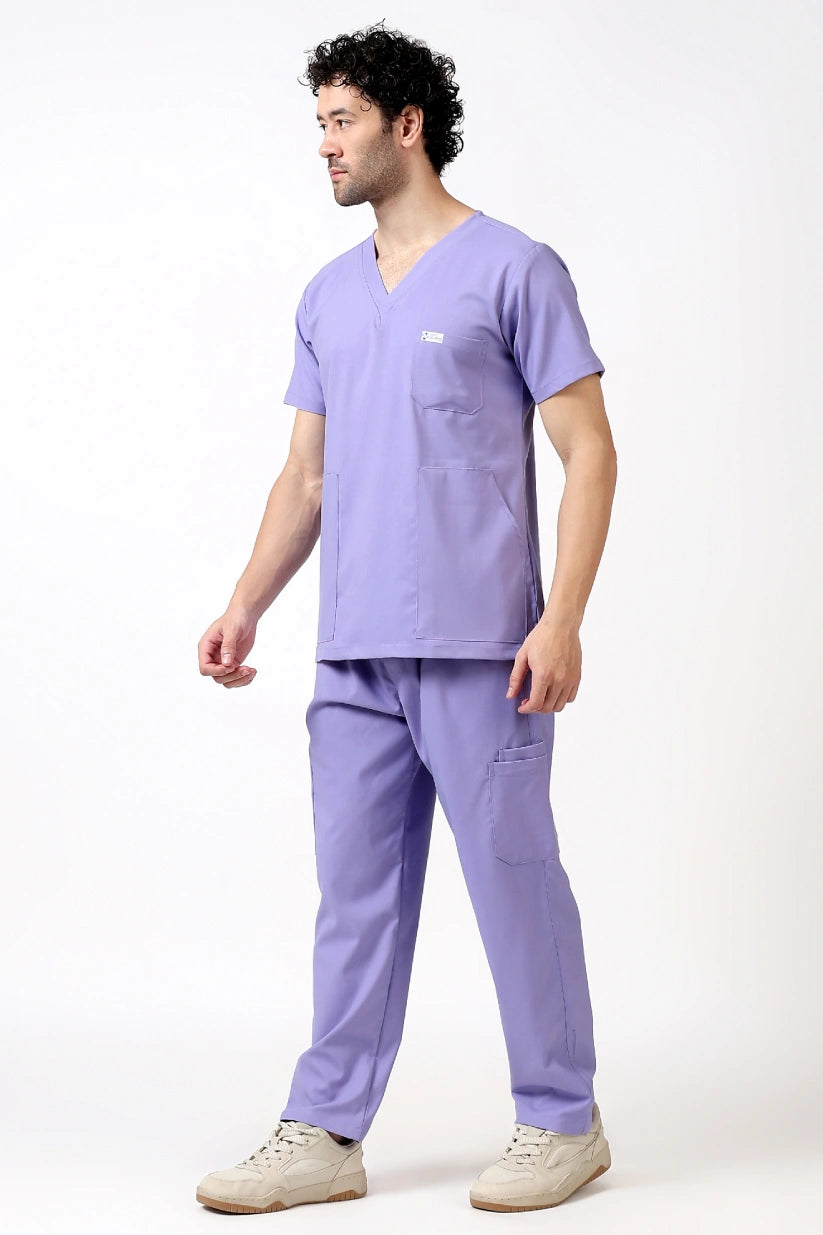 Safe Drapes Men's V-Neck (Lavender) Scrub