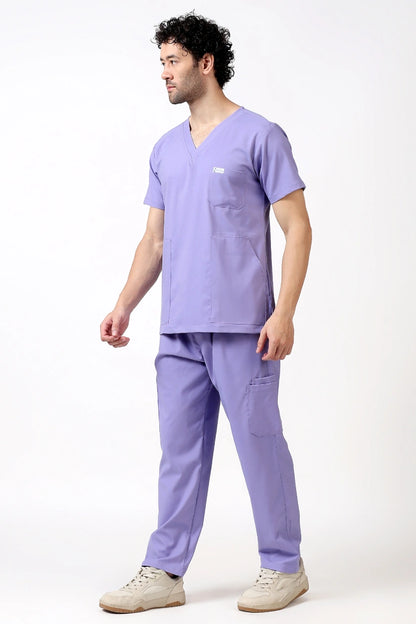 Safe Drapes Men's V-Neck (Lavender) Scrub