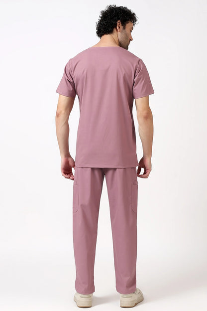 Safe Drapes Men's V-Neck (Dusty Rose) Scrub