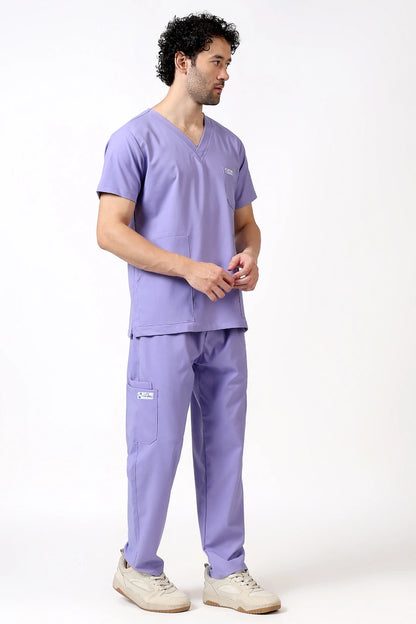 Safe Drapes Men's V-Neck (Lavender) Scrub
