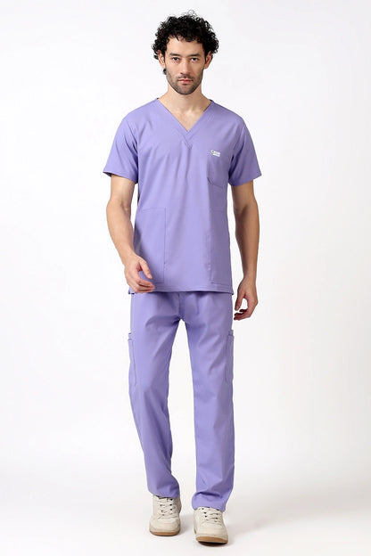 Safe Drapes Men's V-Neck (Lavender) Scrub