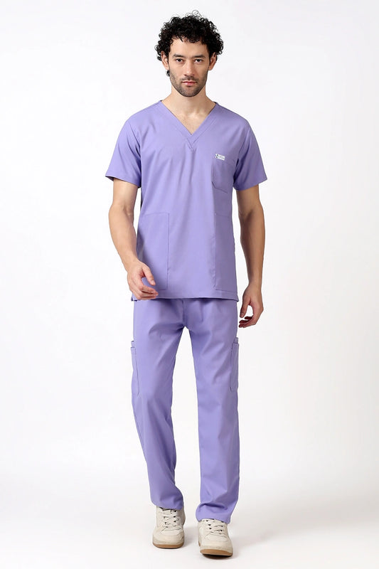 Safe Drapes Men's V-Neck (Lavender) Scrub