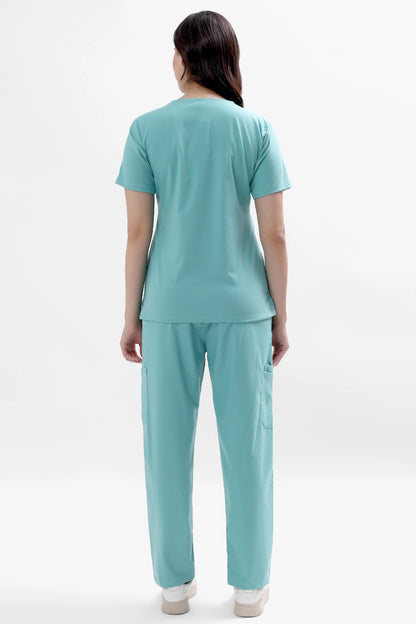 Safe Drapes Women's V-Neck (Seafoam Green) Scrub