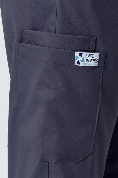 Safe Drapes Women's V-Neck (Charcoal Grey) Scrub