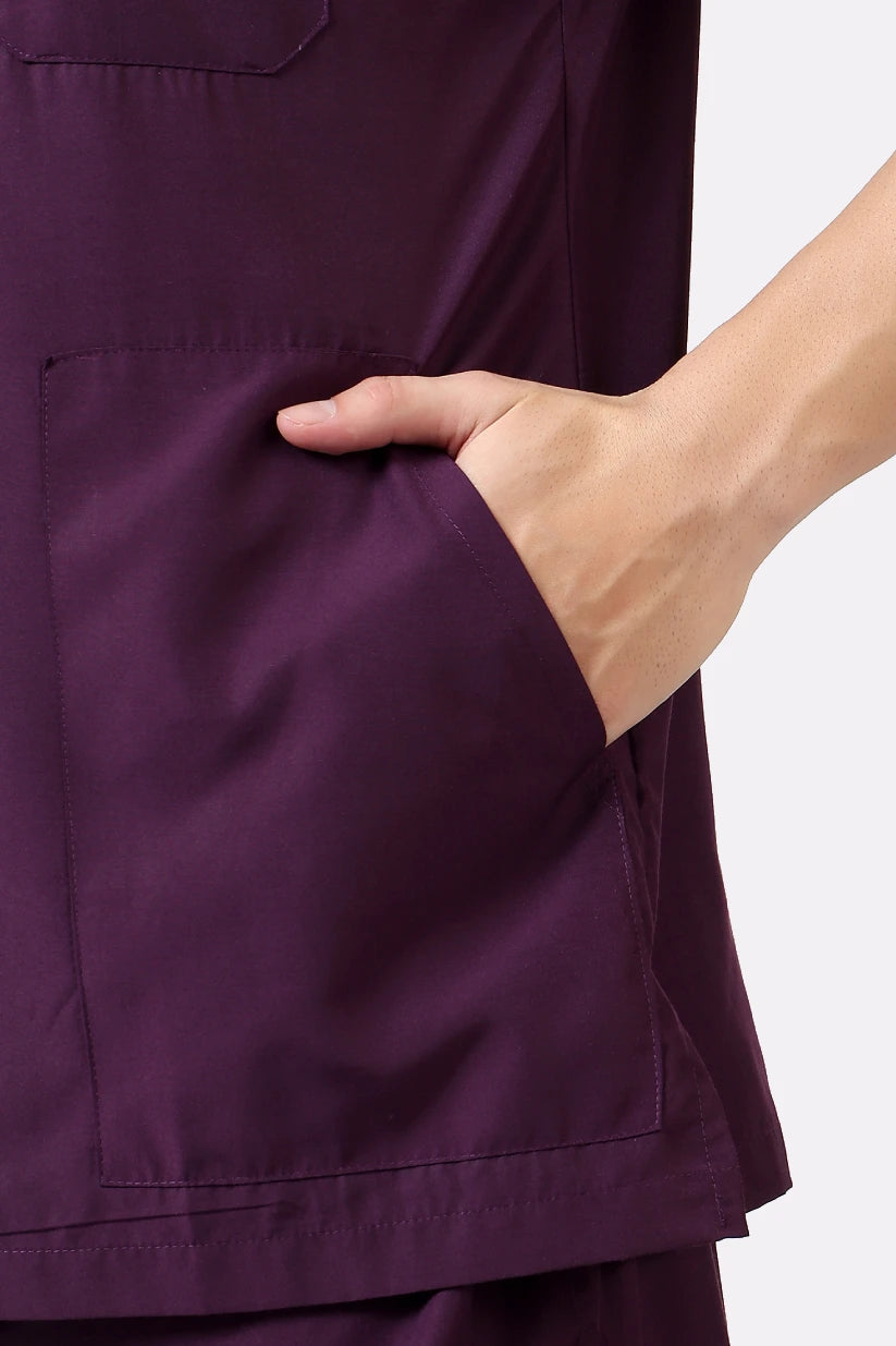 Safe Drapes Men's Mandarin Collar (Wine) Scrub