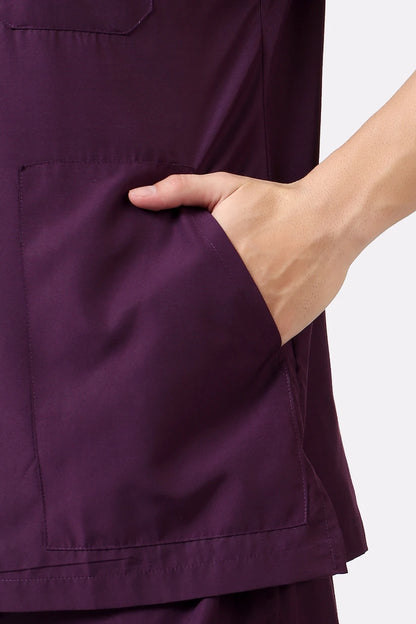 Safe Drapes Men's Mandarin Collar (Wine) Scrub