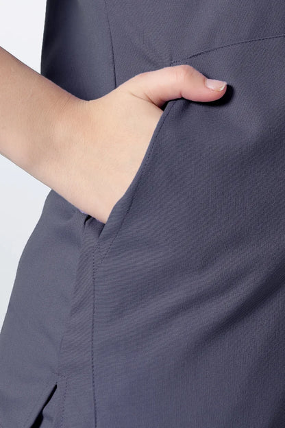 Safe Drapes Women's V-Neck (Charcoal Grey) Scrub