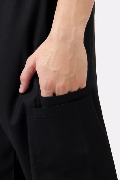 Safe Drapes Men's V-Neck (Black) Scrub