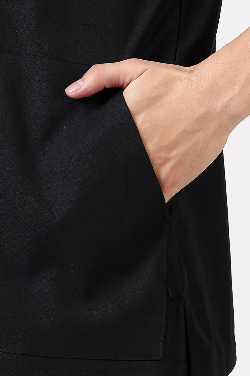 Safe Drapes Men's V-Neck (Black) Scrub