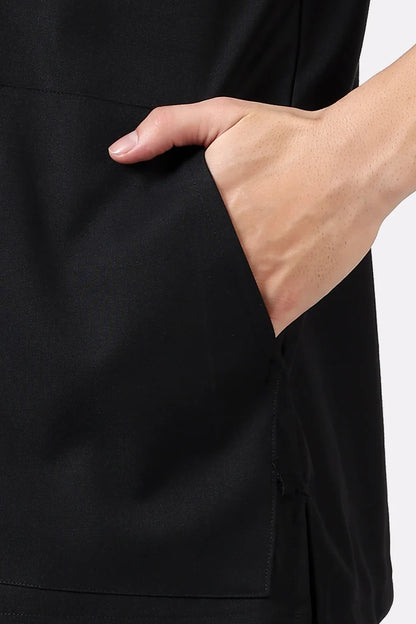 Safe Drapes Men's V-Neck (Black) Scrub