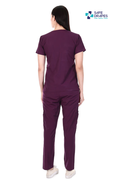 Safe Drapes Women's Professional V-Neck Medical Scrub Set
