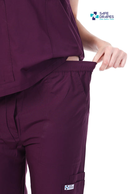 Safe Drapes Women's Professional V-Neck Medical Scrub Set