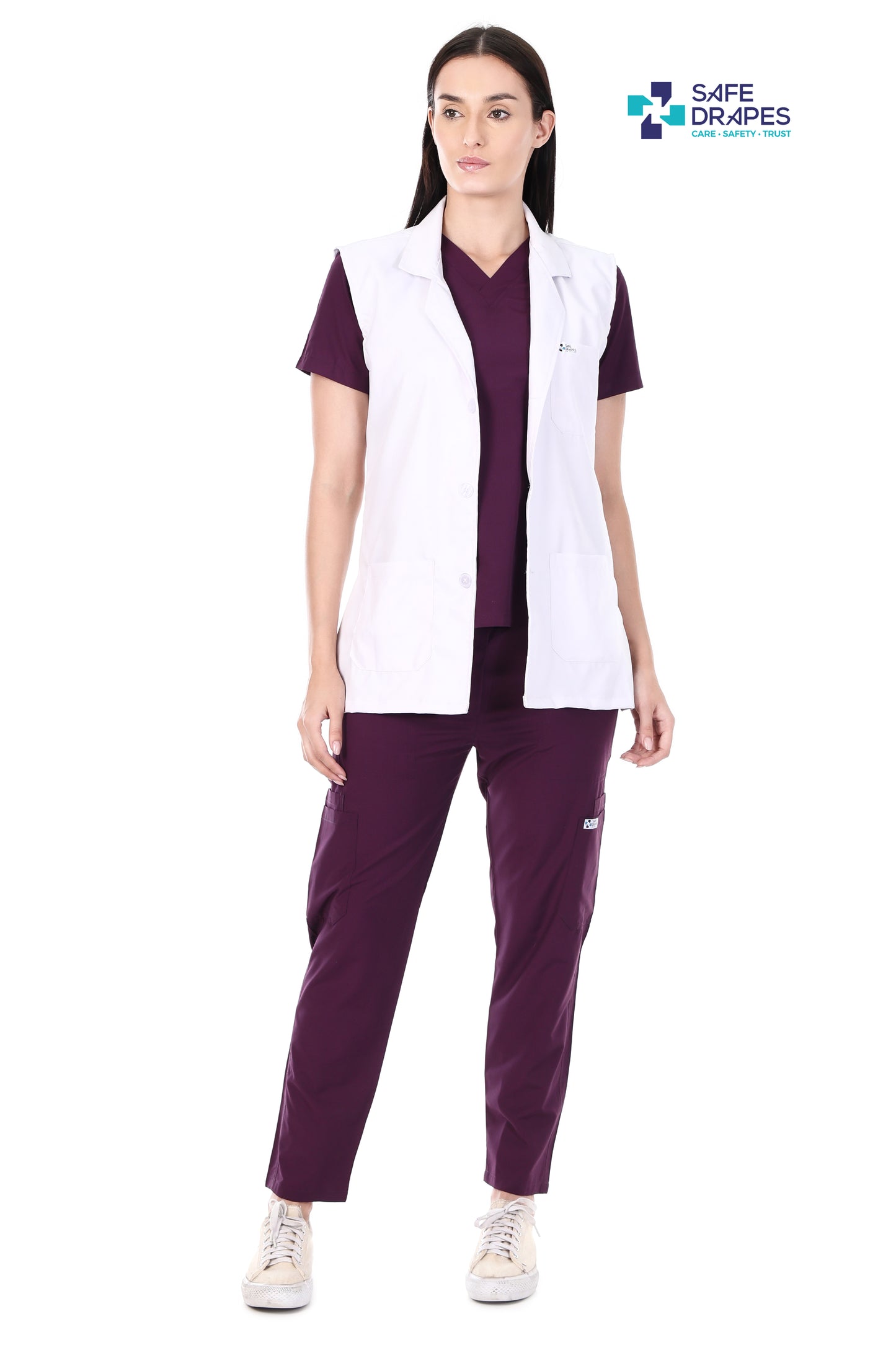 Safe Drapes Women's Professional Sleeveless Lab Coat Vest