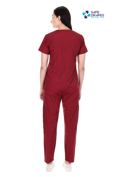 Safe Drapes Women's Professional V-Neck Medical Scrub Set