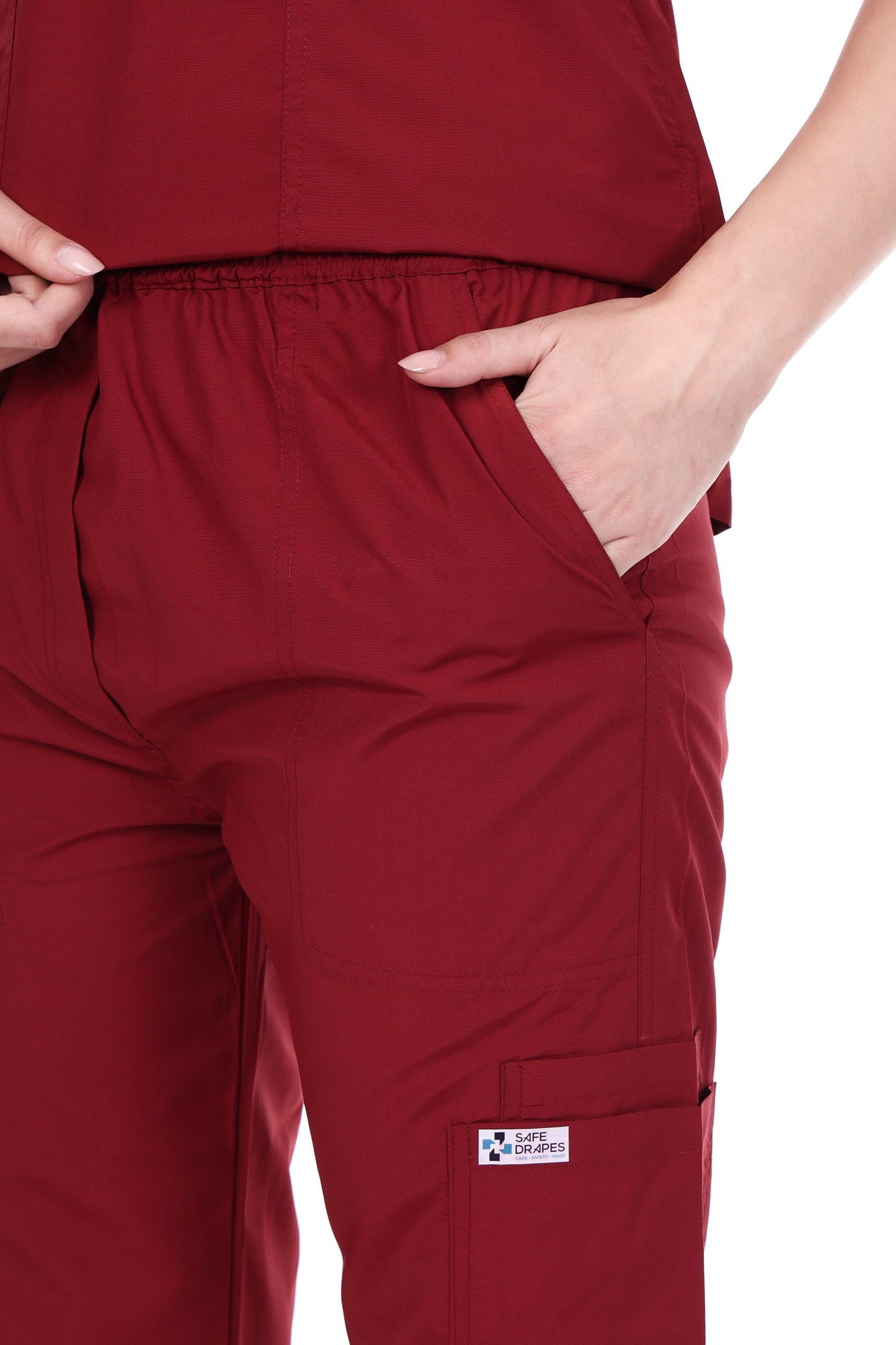 Safe Drapes Women's Professional V-Neck Medical Scrub Set
