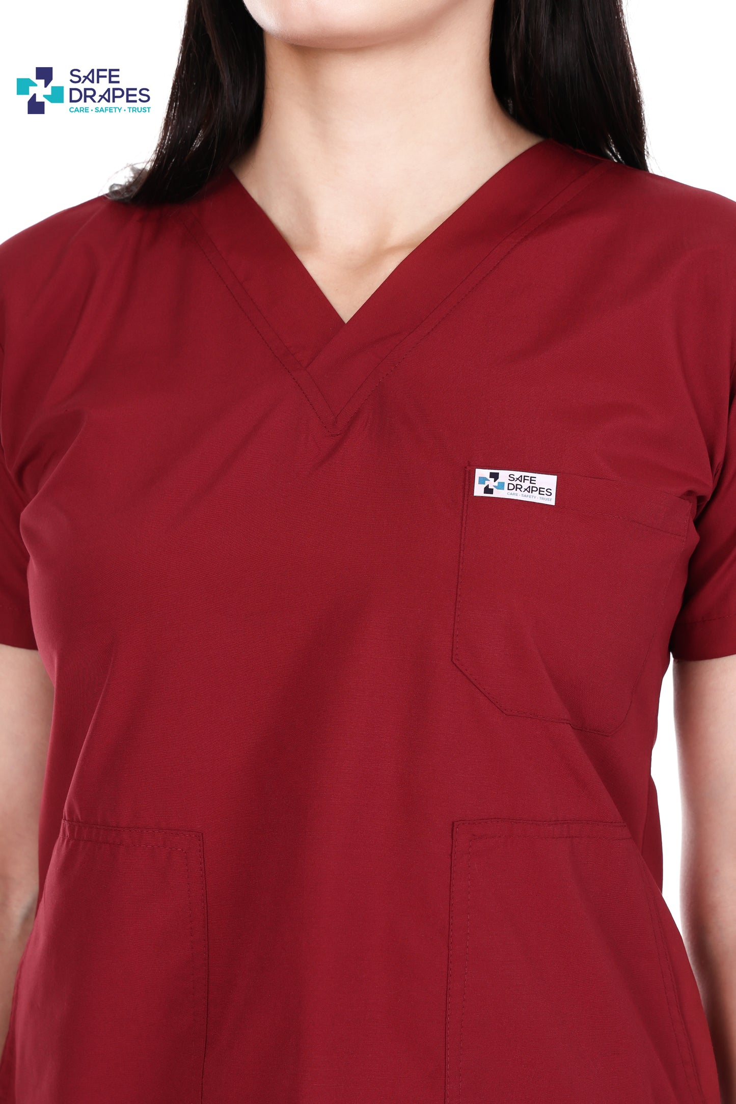 Safe Drapes Women's Professional V-Neck Medical Scrub Set