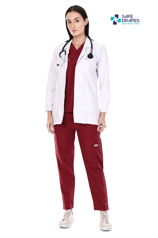 Safe Drapes Women's Professional Mid-Length Medical Lab Coat