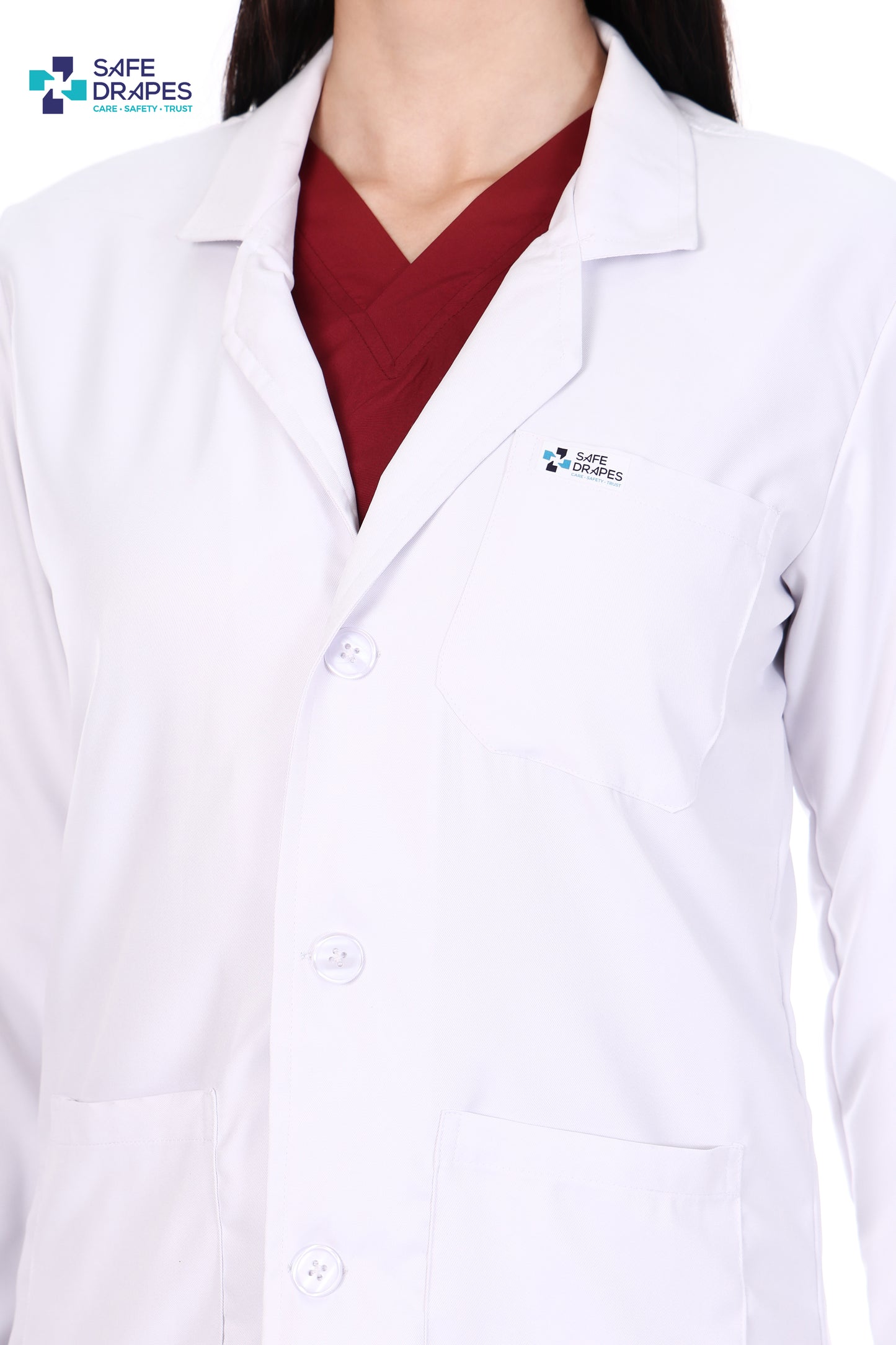 Safe Drapes Women's Professional Mid-Length Medical Lab Coat
