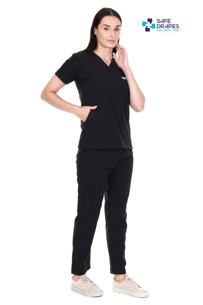Safe Drapes Women's Professional V-Neck Medical Scrub Set
