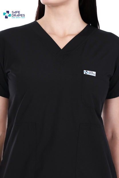 Safe Drapes Women's Professional V-Neck Medical Scrub Set