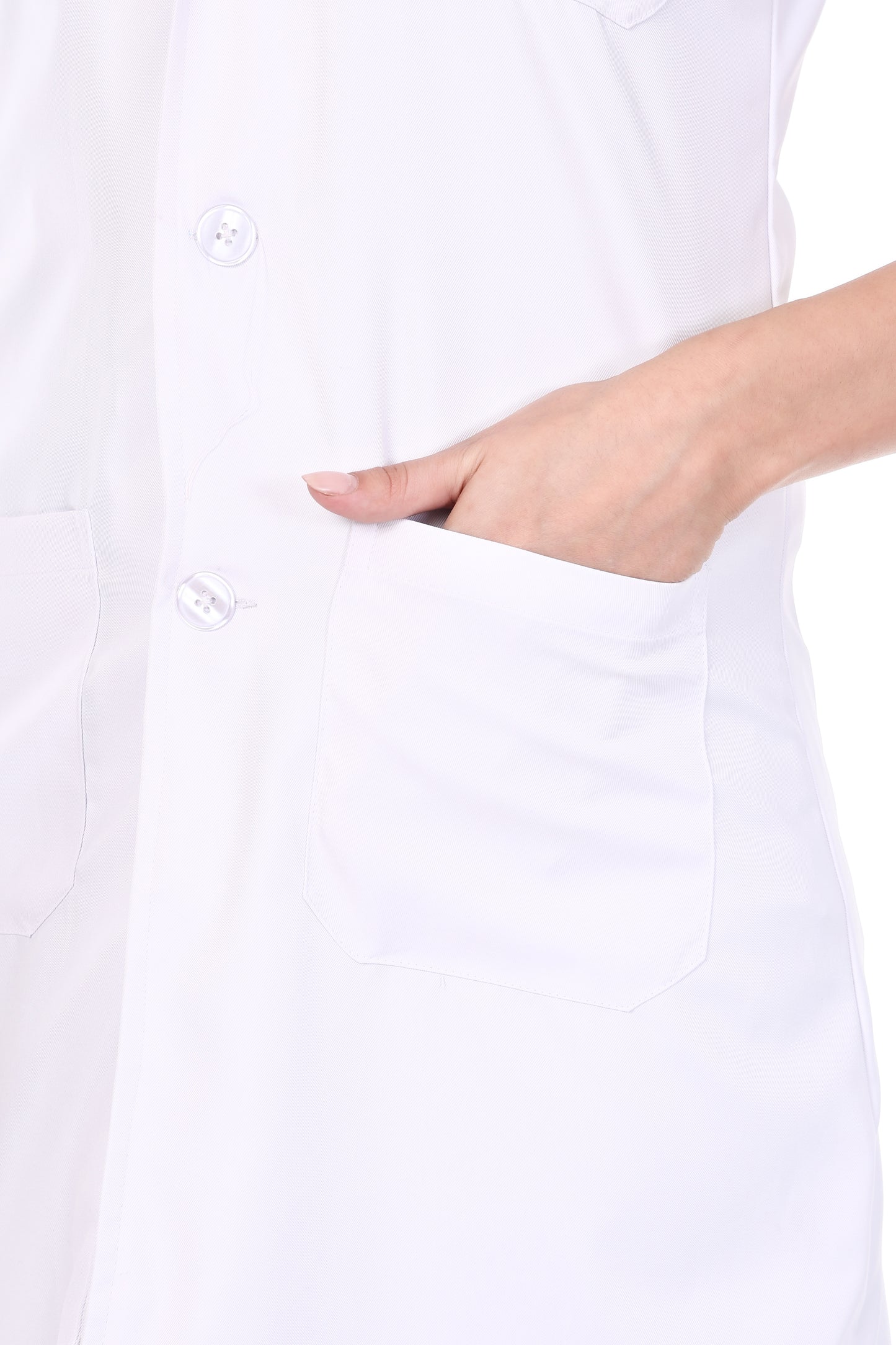 Safe Drapes Women's Professional Short Sleeve Full-Length Lab Coat