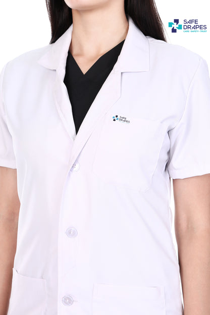 Safe Drapes Women's Professional Short Sleeve Full-Length Lab Coat