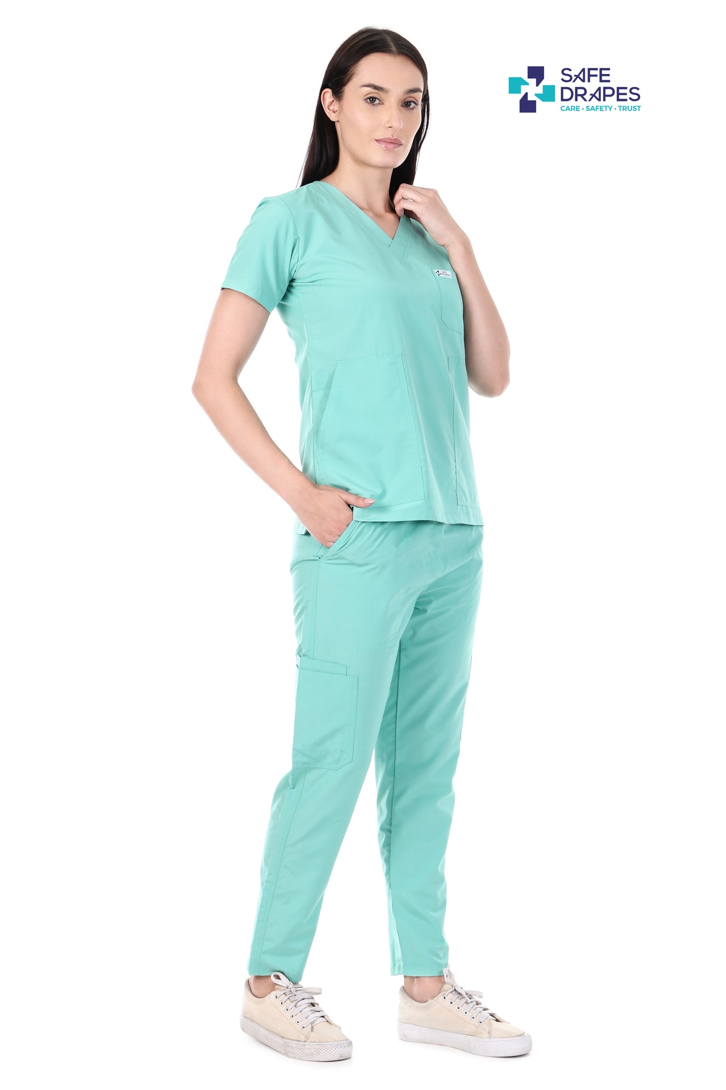 Safe Drapes Women's Professional V-Neck Medical Scrub Set