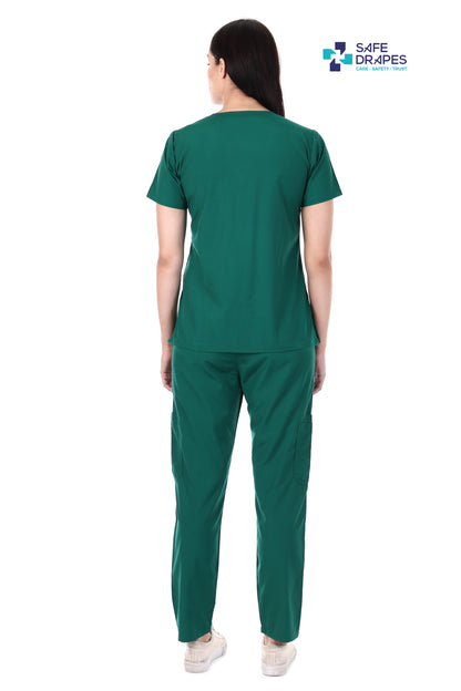 Safe Drapes Women's Professional V-Neck Medical Scrub Set