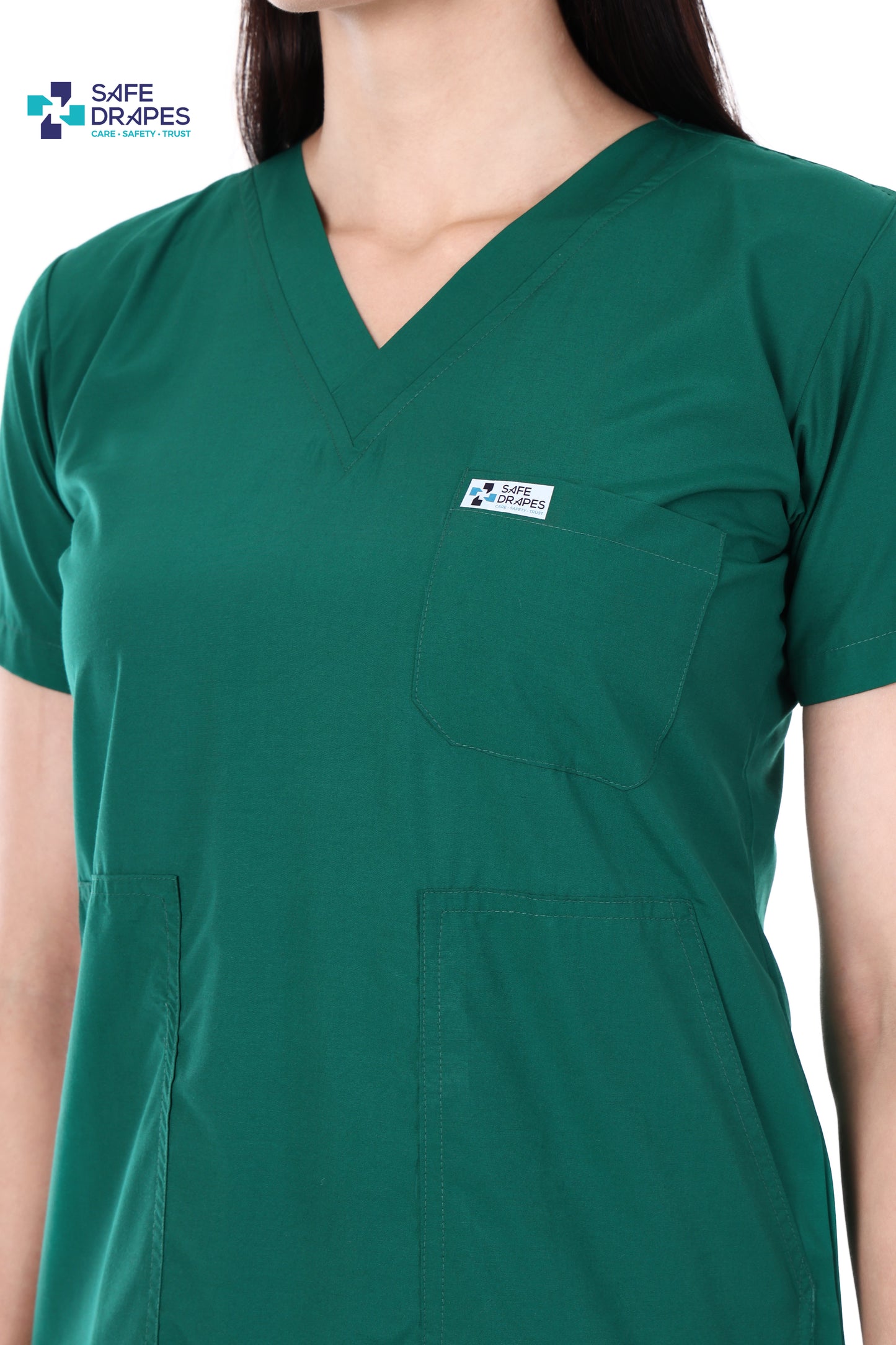 Safe Drapes Women's Professional V-Neck Medical Scrub Set