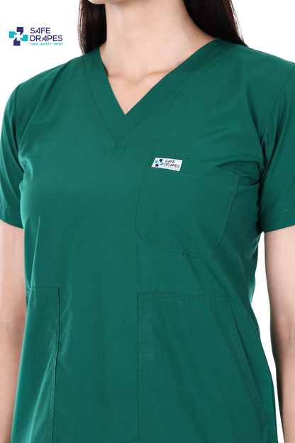 Safe Drapes Women's Professional V-Neck Medical Scrub Set