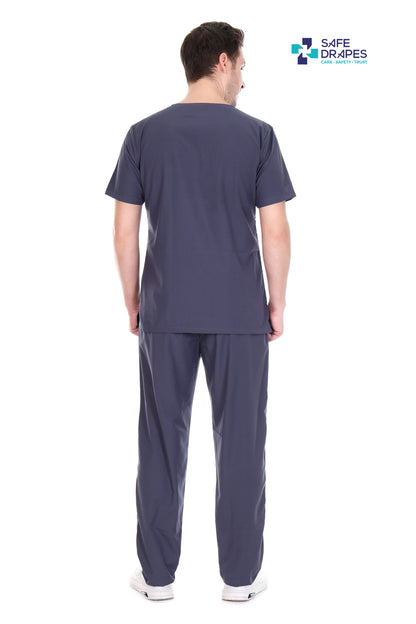 Safe Drapes Men's Professional V-Neck Medical Scrub Set