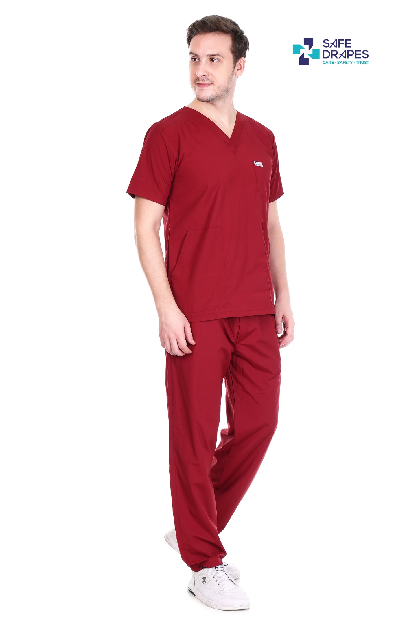 Safe Drapes Men's Professional V-Neck Medical Scrub Set