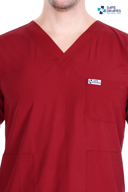 Safe Drapes Men's Professional V-Neck Medical Scrub Set