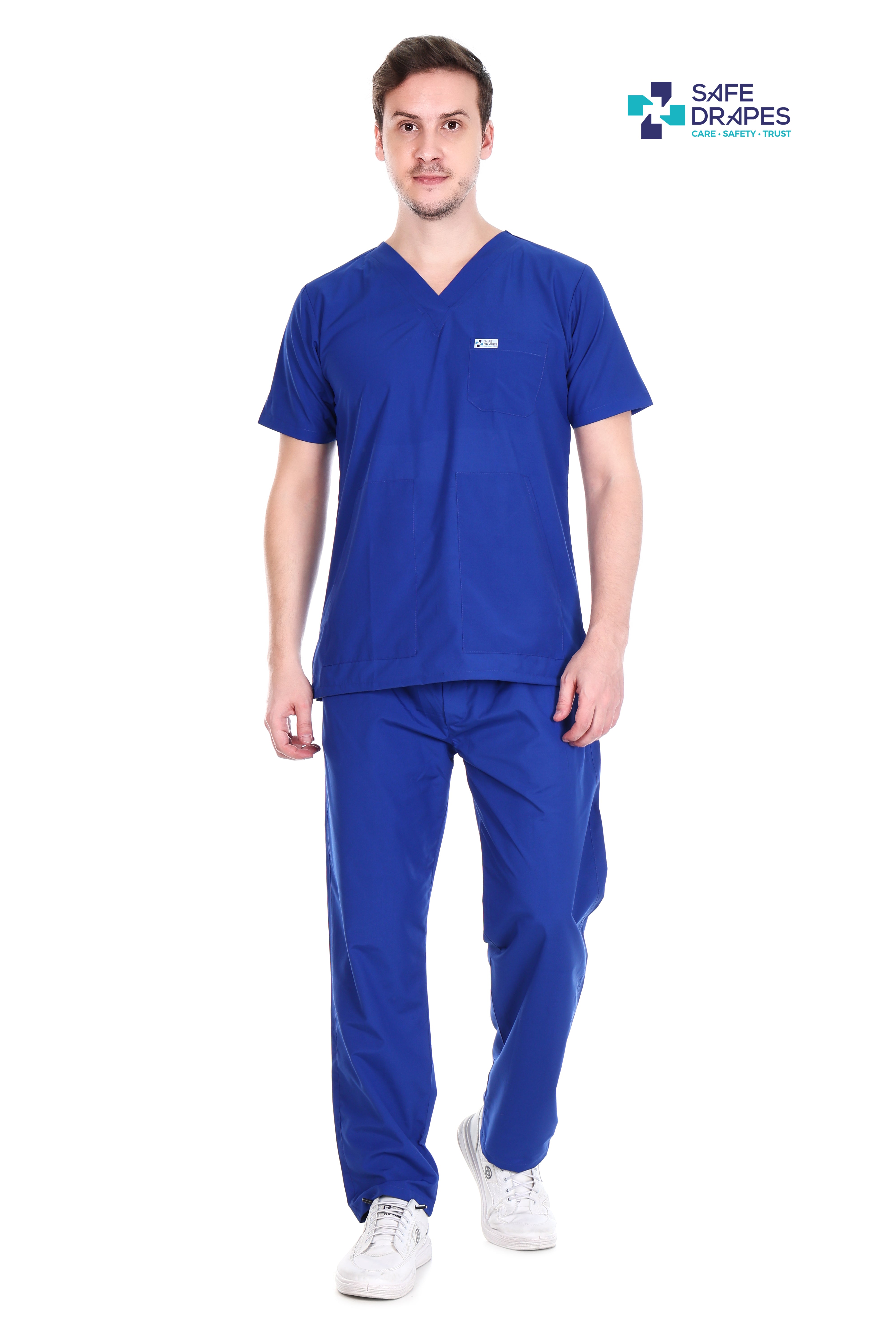 Safe Drapes Men's Professional V-Neck Medical Scrub Set