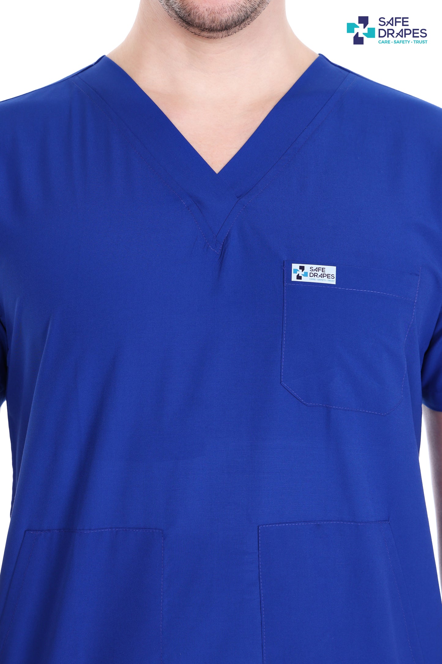Safe Drapes Men's Professional V-Neck Medical Scrub Set
