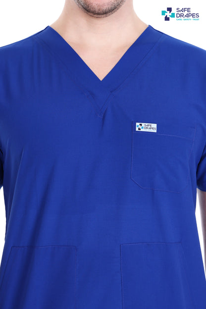 Safe Drapes Men's Professional V-Neck Medical Scrub Set