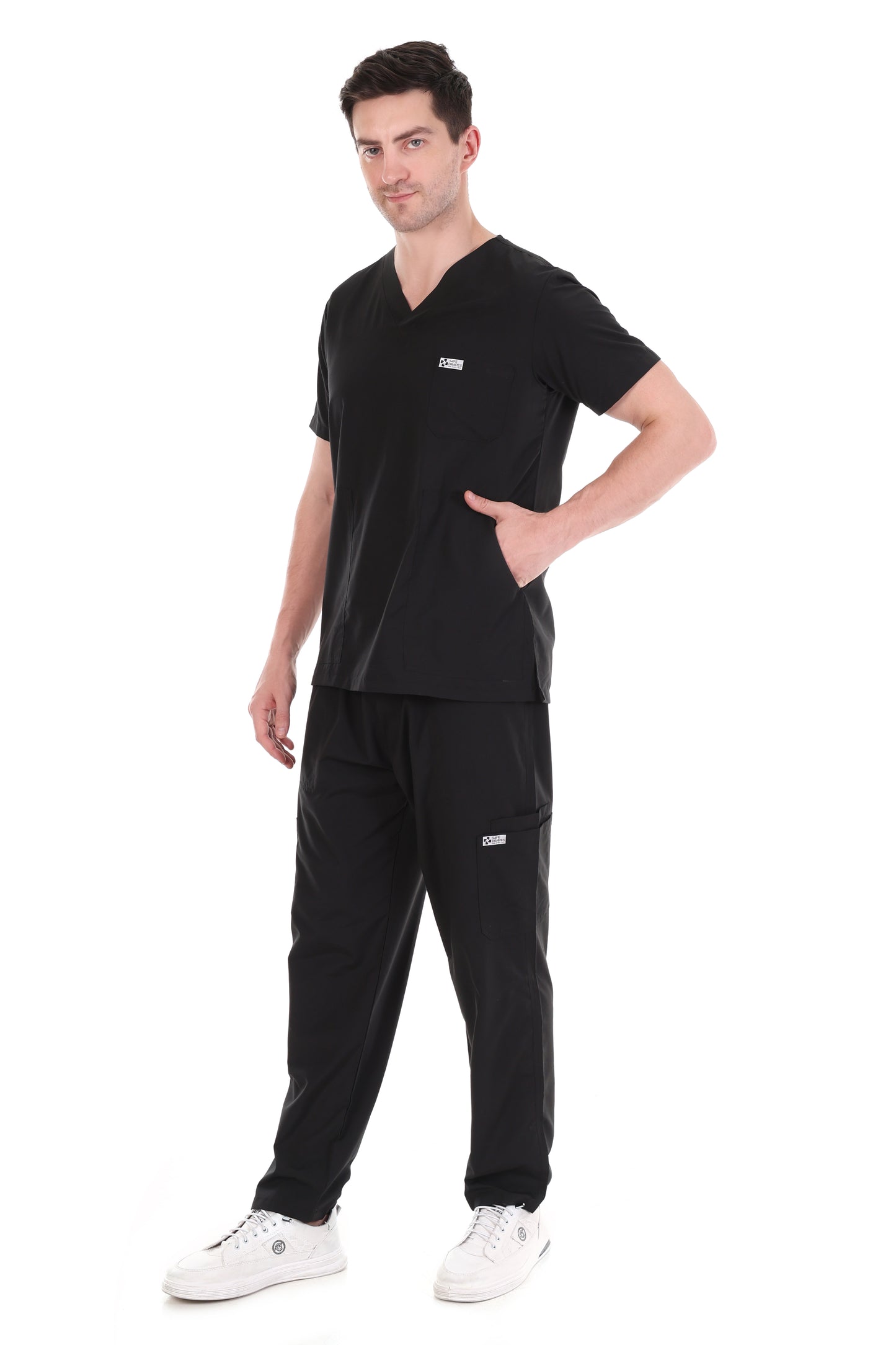Safe Drapes Men's Professional V-Neck Medical Scrub Set