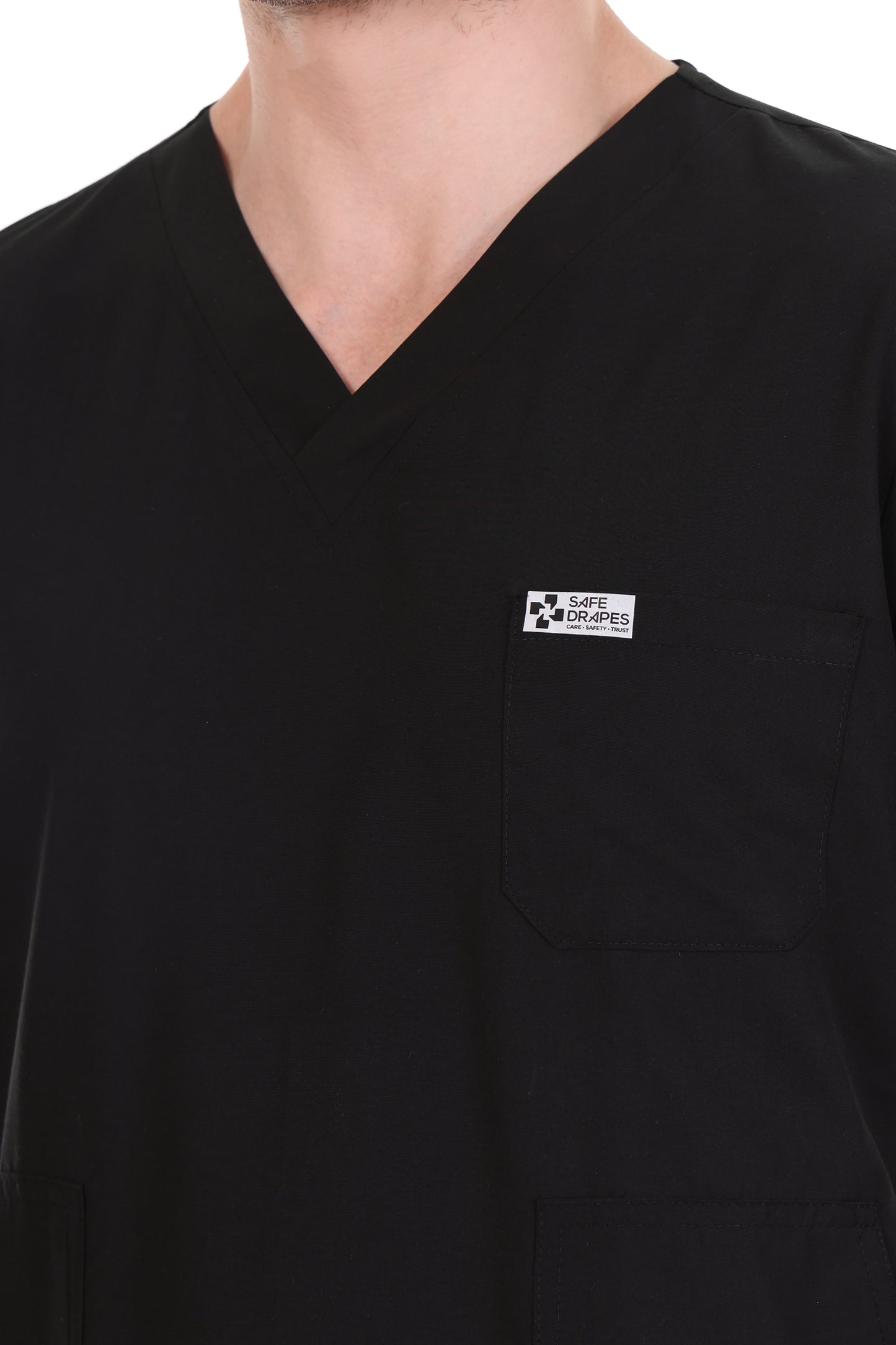Safe Drapes Men's Professional V-Neck Medical Scrub Set