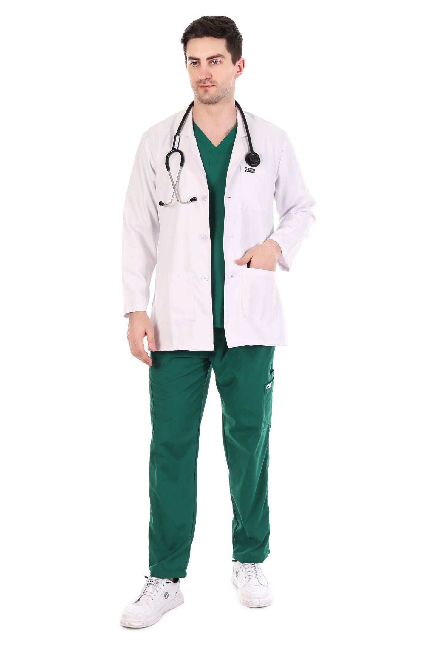 Safe Drapes Men's Professional Mid-Length Medical Lab Coat
