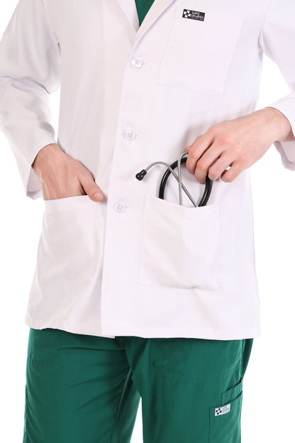 Safe Drapes Men's Professional Mid-Length Medical Lab Coat