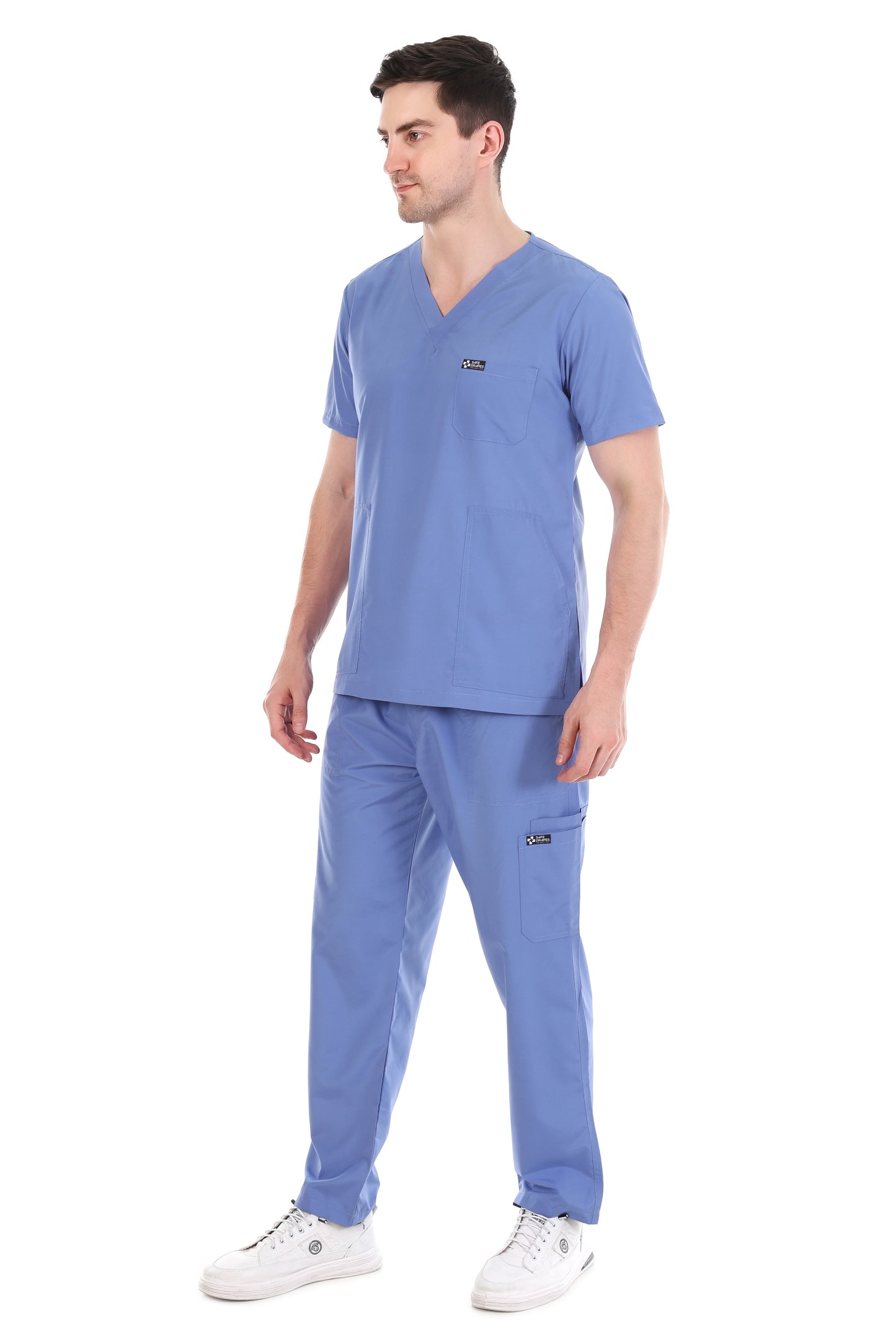 Safe Drapes Men's Professional V-Neck Medical Scrub Set