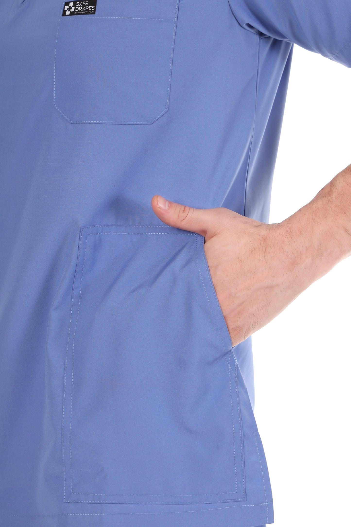Safe Drapes Men's Professional V-Neck Medical Scrub Set