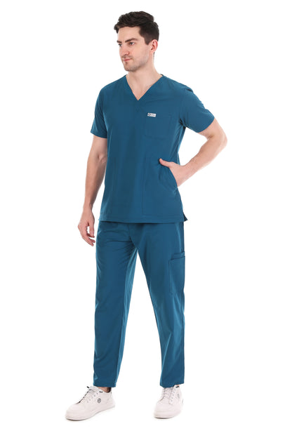 Safe Drapes Men's Professional V-Neck Medical Scrub Set
