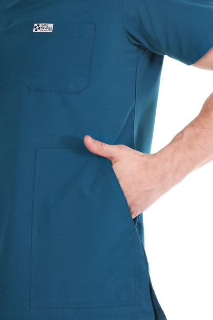Safe Drapes Men's Professional V-Neck Medical Scrub Set