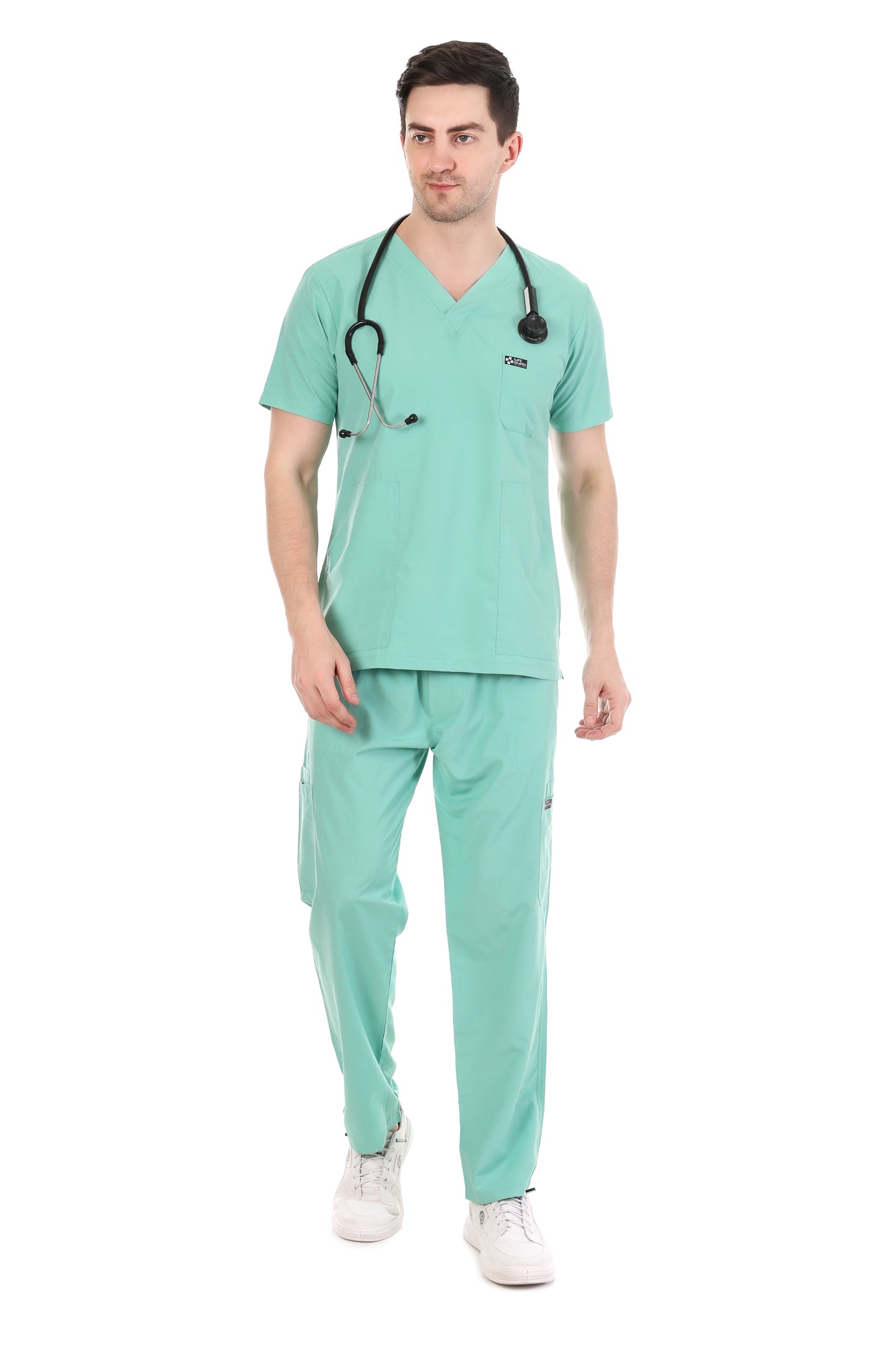 Safe Drapes Men's Professional V-Neck Medical Scrub Set