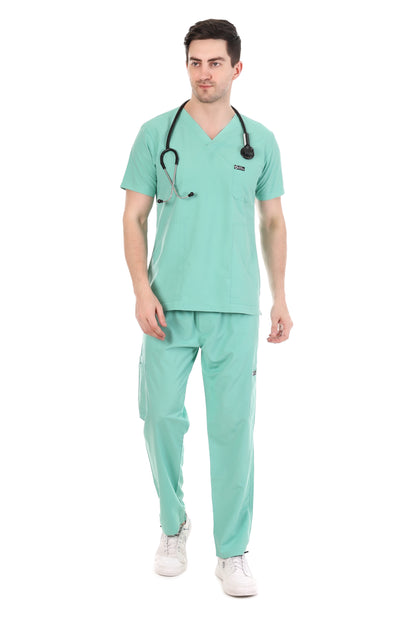 Safe Drapes Men's Professional V-Neck Medical Scrub Set