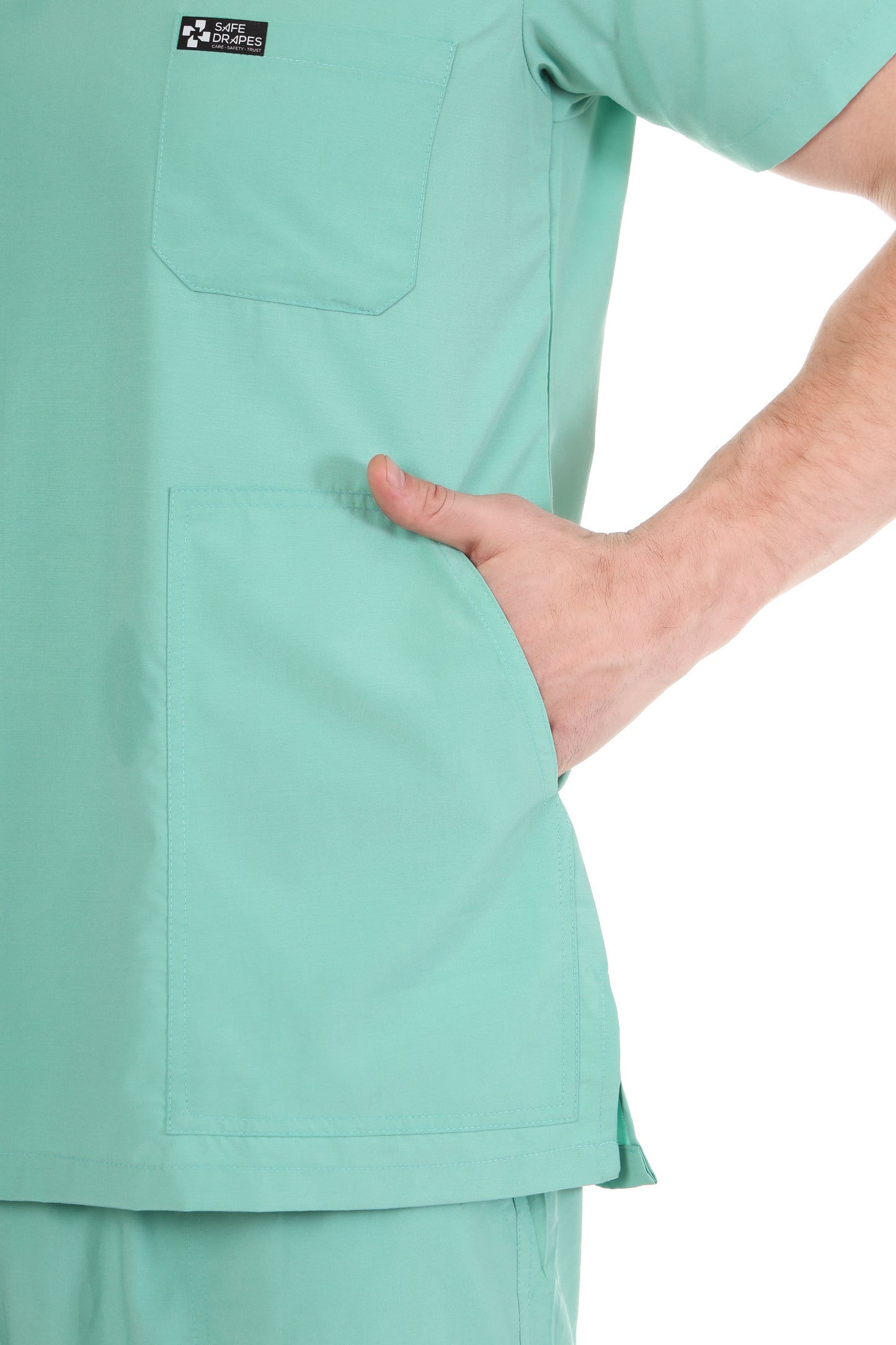Safe Drapes Men's Professional V-Neck Medical Scrub Set