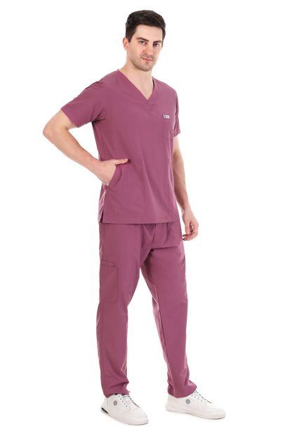 Safe Drapes Men's Professional V-Neck Medical Scrub Set