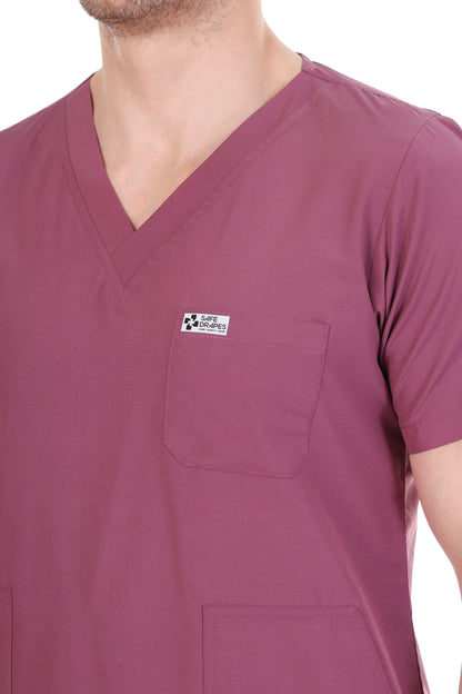 Safe Drapes Men's Professional V-Neck Medical Scrub Set