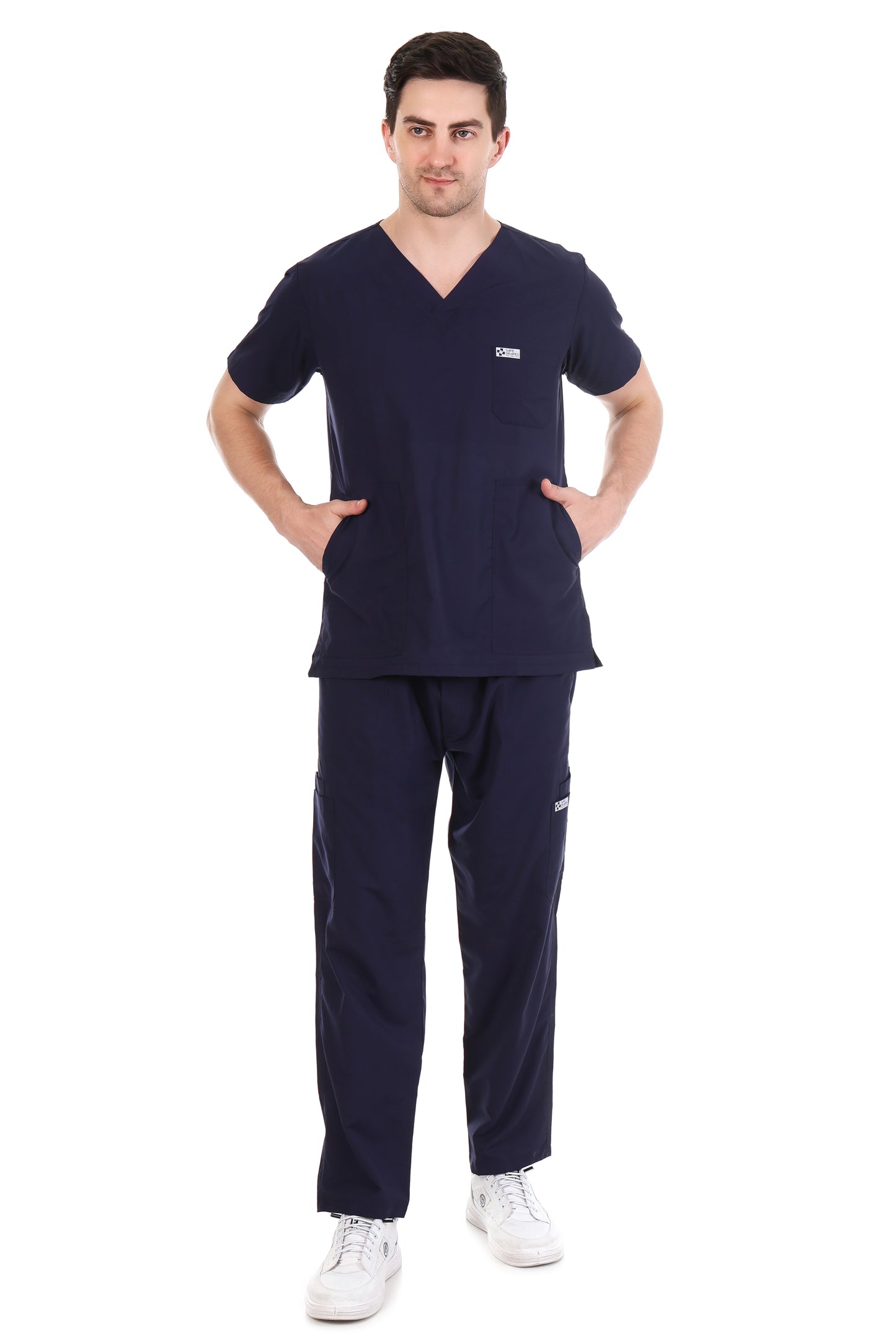 Safe Drapes Men's Professional V-Neck Medical Scrub Set